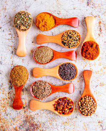 Spices in spoons